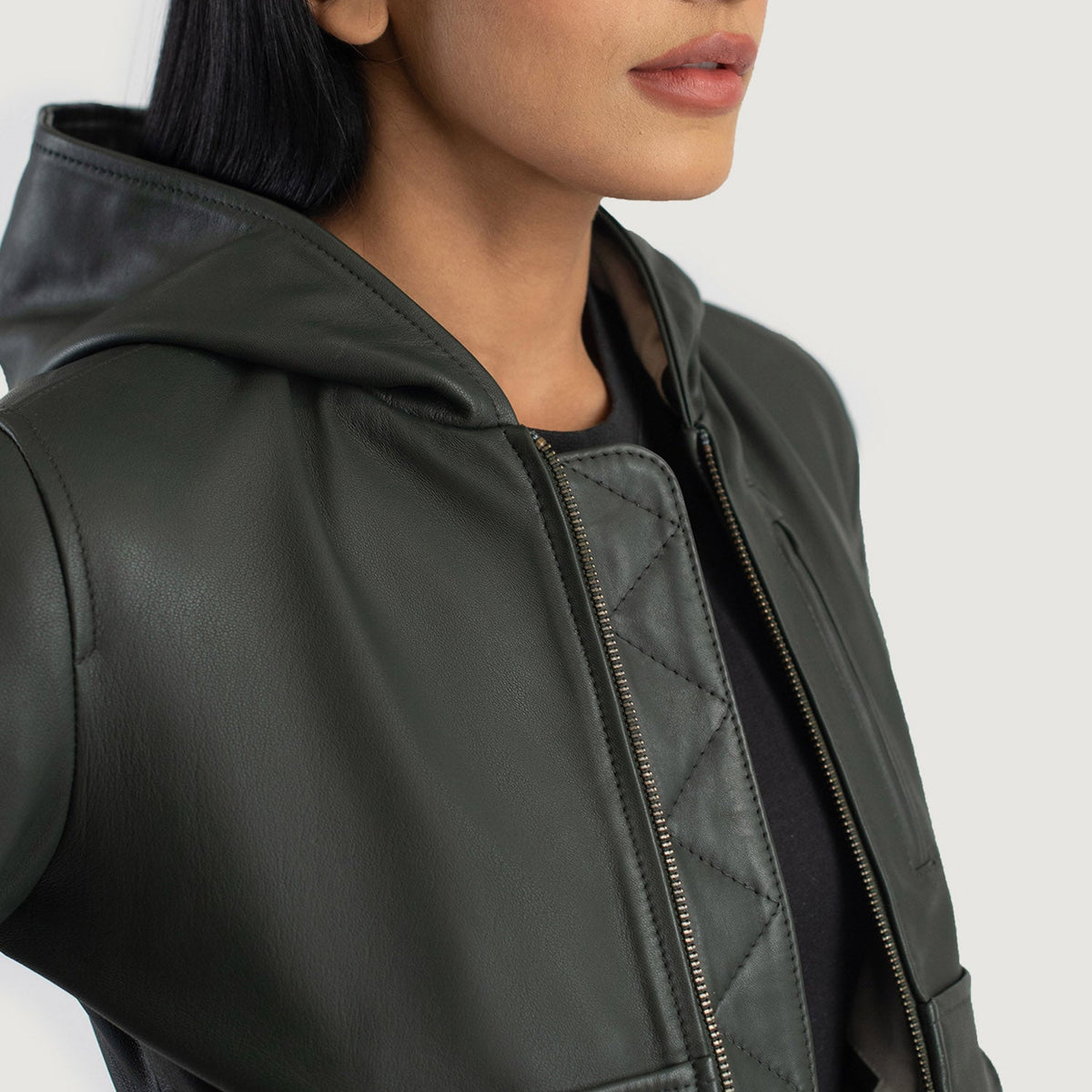 
Luna Hooded Kožená bomber bunda pro Dámy – alternate product view 6