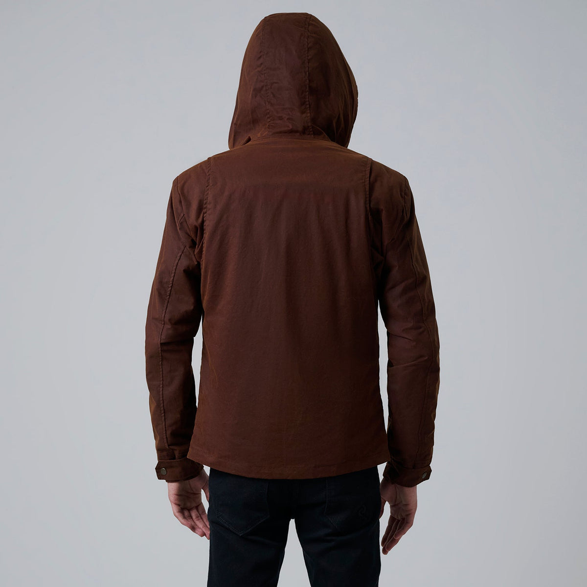 
Detailní pohled of Hooded & Zipper with placket Hardware on Marlo Hnědá Canvas Hooded Work Kožená bunda pro Pány For Men