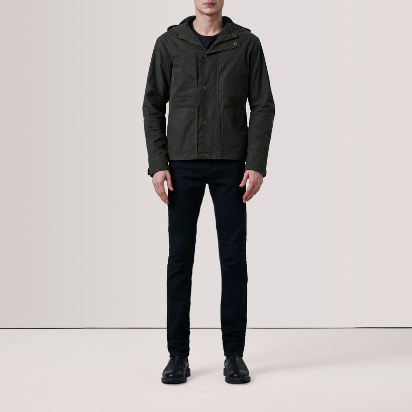 Marlo Olive Canvas Hooded Work Kožená bunda pánská