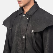 
Detailní pohled of Shirt & Heavy-Duty Zipper Hardware on Maverick Černá Leather Duster pro Pány