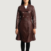
Missoni Vínová Kožený trenčkot pro Dámy in Maroon Sheepskin Leather - Přední pohled a přiléhavá silueta | Koupit online