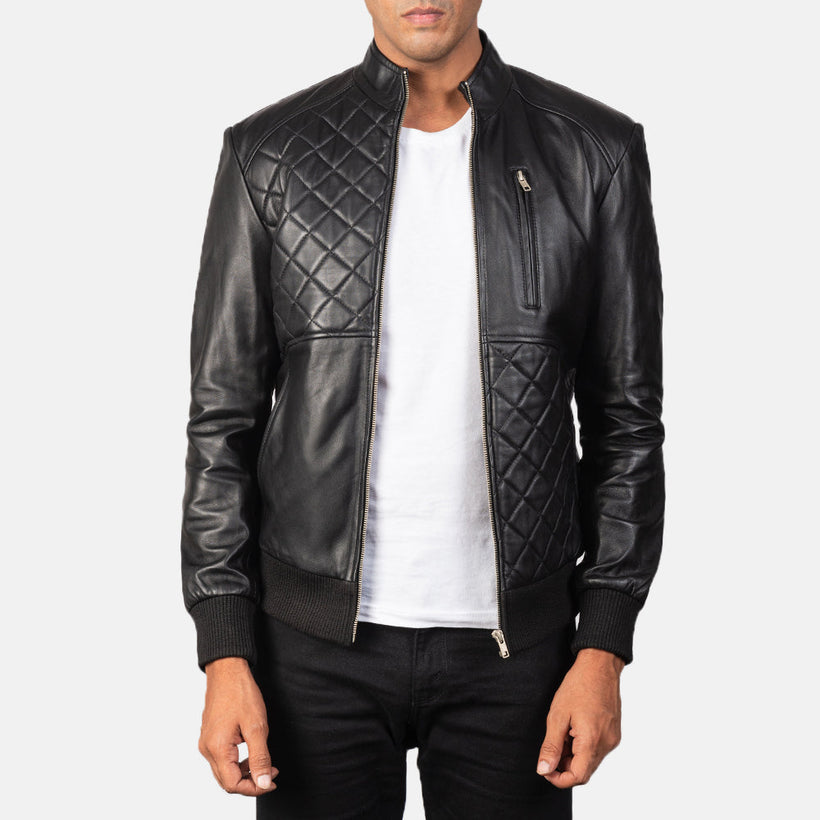 Moda Kožená bomber bunda pro Pány