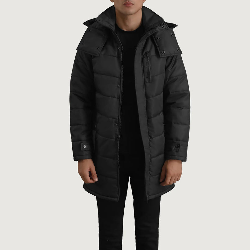 Moore Černá Hooded Parka pro Pány