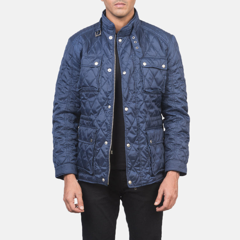 Nelson Quilted Blue Windbreaker Kožená bunda pánská