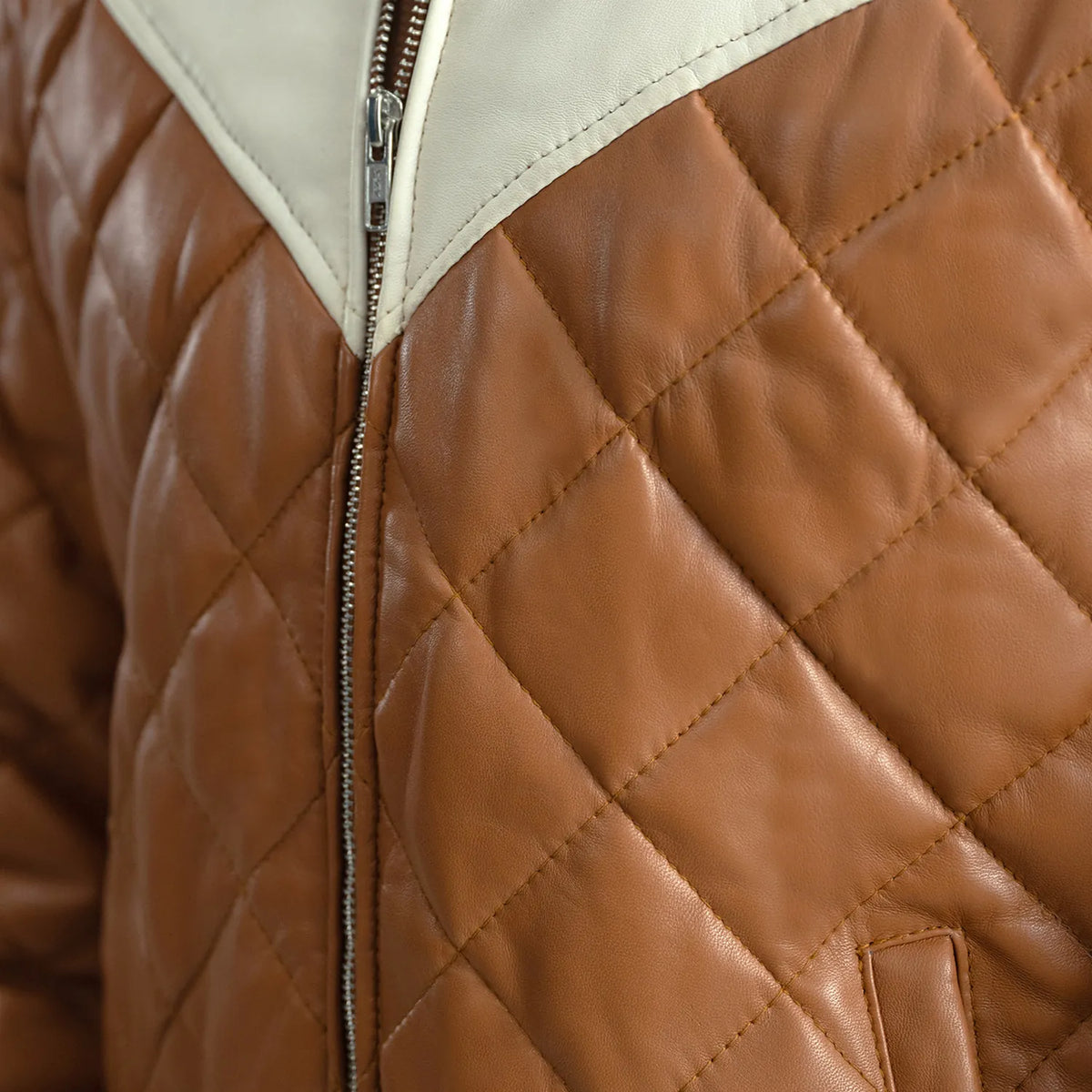 
Norman Kožená bunda Světle hnědá Puffer Kožená bunda pro Pány – alternate product view 6
