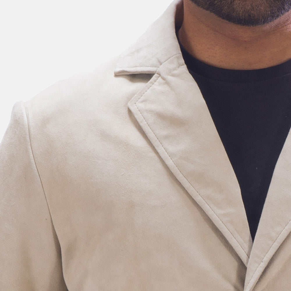 
Professor By Day Suede Kožené sako pro Pány - Boční pohled ukazující ergonomický střih rukávů