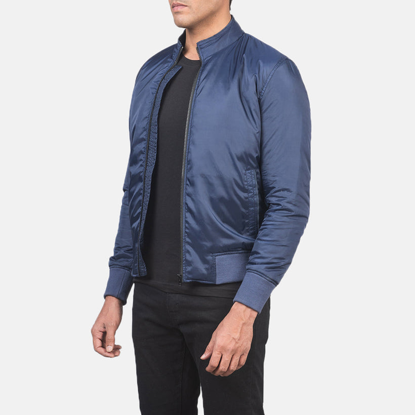 Ramon Modrá Kožená bomber bunda pro Pány