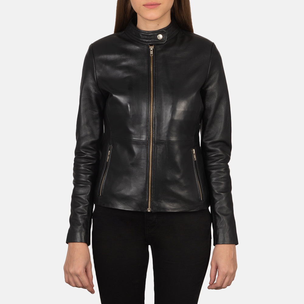 
Řemeslné zpracování lemu na Rave Brown Leather Biker Jacket