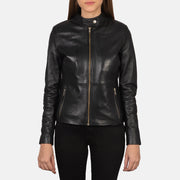 
Řemeslné zpracování lemu na Rave Brown Leather Biker Jacket