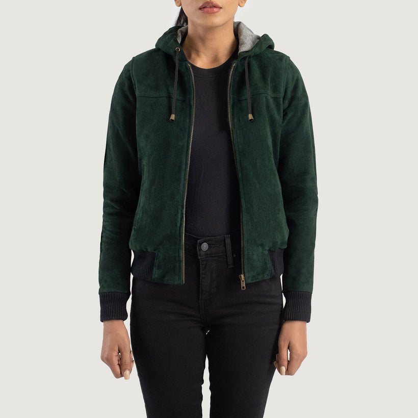 Rebella Hooded Kožená bomber bunda pro Dámy