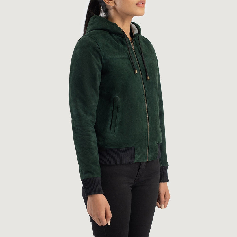 Rebella Hooded Kožená bomber bunda pro Dámy