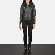 
Roslyn Hooded Kožená bomber bunda pro Dámy – alternate product view 3