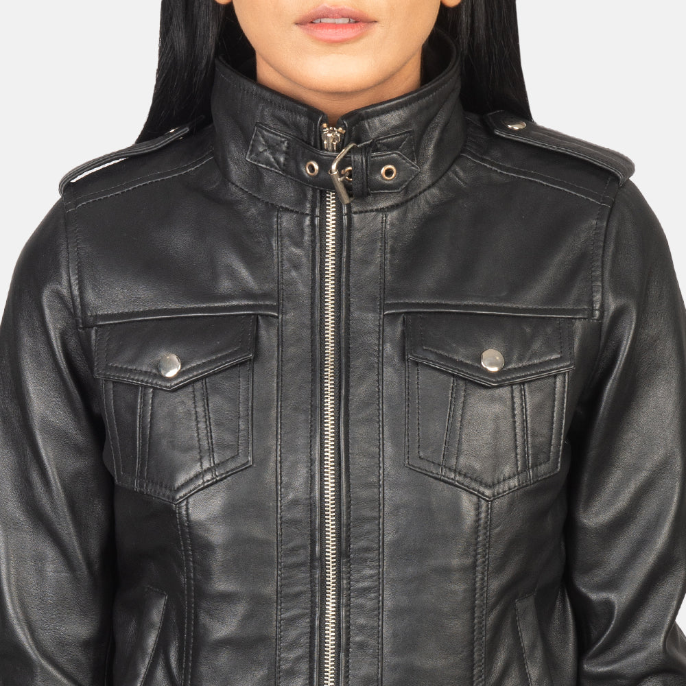 
Roslyn Hooded Kožená bomber bunda pro Dámy – alternate product view 6