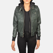 
Roslyn Hooded Kožená bomber bunda pro Dámy – alternate product view 1