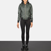 
Roslyn Hooded Kožená bomber bunda pro Dámy – alternate product view 3
