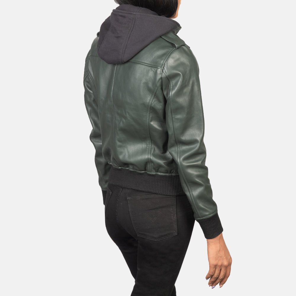 
Roslyn Hooded Kožená bomber bunda pro Dámy – alternate product view 5