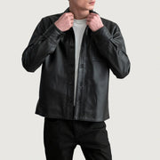 
Scout Černá Leather Shirt pro Pány - Přední pohled a přiléhavá silueta | Koupit online
