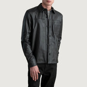 
Scout Černá Leather Shirt pro Pány - Zadní pohled s definovanými rameny a čistým lemem