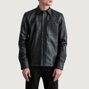 
Scout Černá Leather Shirt pro Pány - Boční pohled ukazující ergonomický střih rukávů