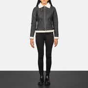 
Sherilyn B-3 Černá Kožená bomber bunda pro Dámy – alternate product view 3