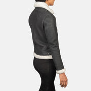 
Sherilyn B-3 Černá Kožená bomber bunda pro Dámy – alternate product view 5