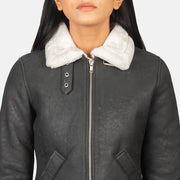 
Sherilyn B-3 Černá Kožená bomber bunda pro Dámy – alternate product view 6
