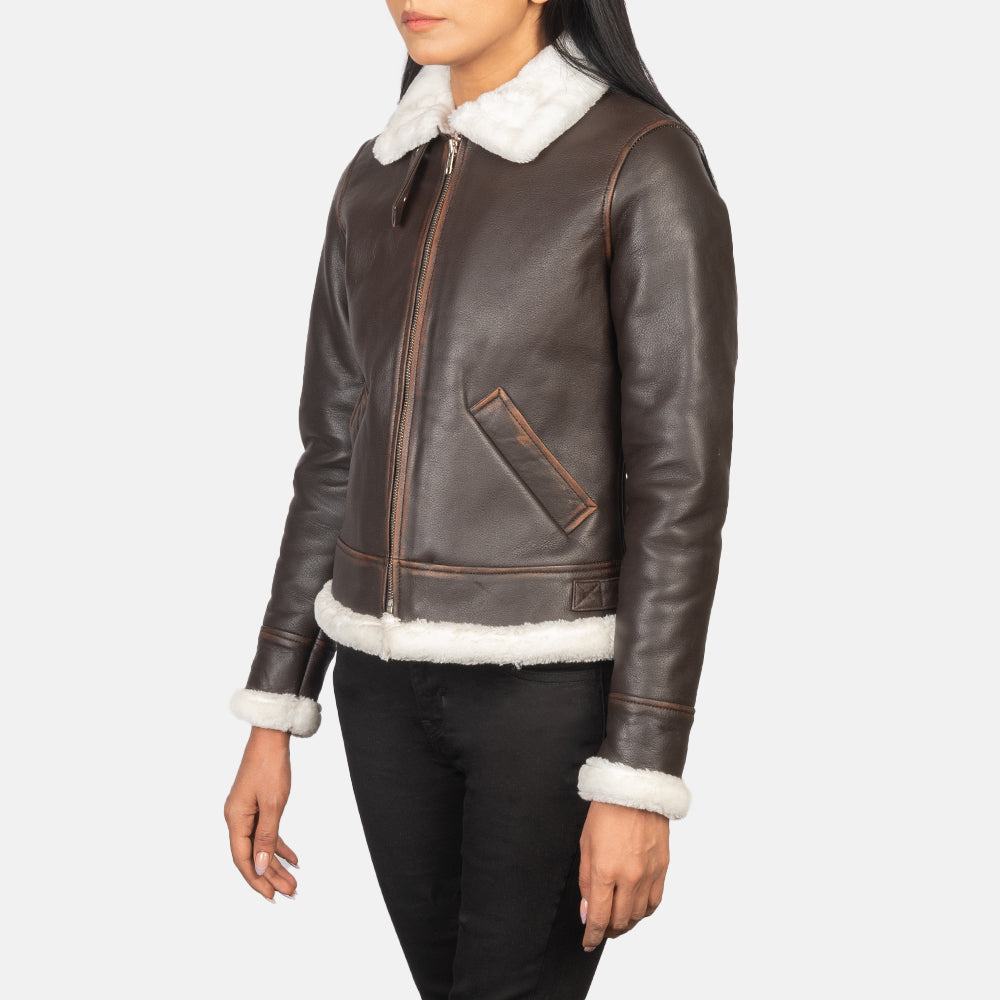 
Sherilyn B-3 Černá Kožená bomber bunda pro Dámy – alternate product view 2