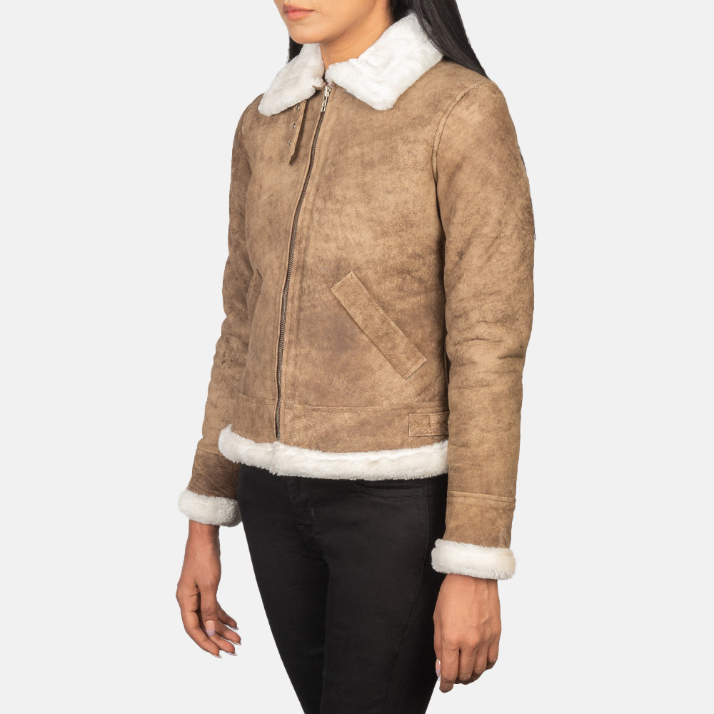 
Sherilyn B-3 Černá Kožená bomber bunda pro Dámy – alternate product view 2