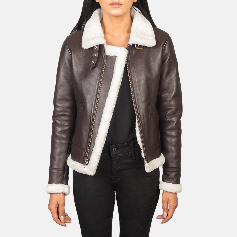 
Sherilyn B-3 Černá Kožená bomber bunda pro Dámy – alternate product view 1