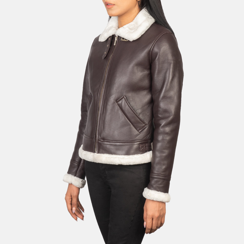 
Sherilyn B-3 Černá Kožená bomber bunda pro Dámy – alternate product view 2