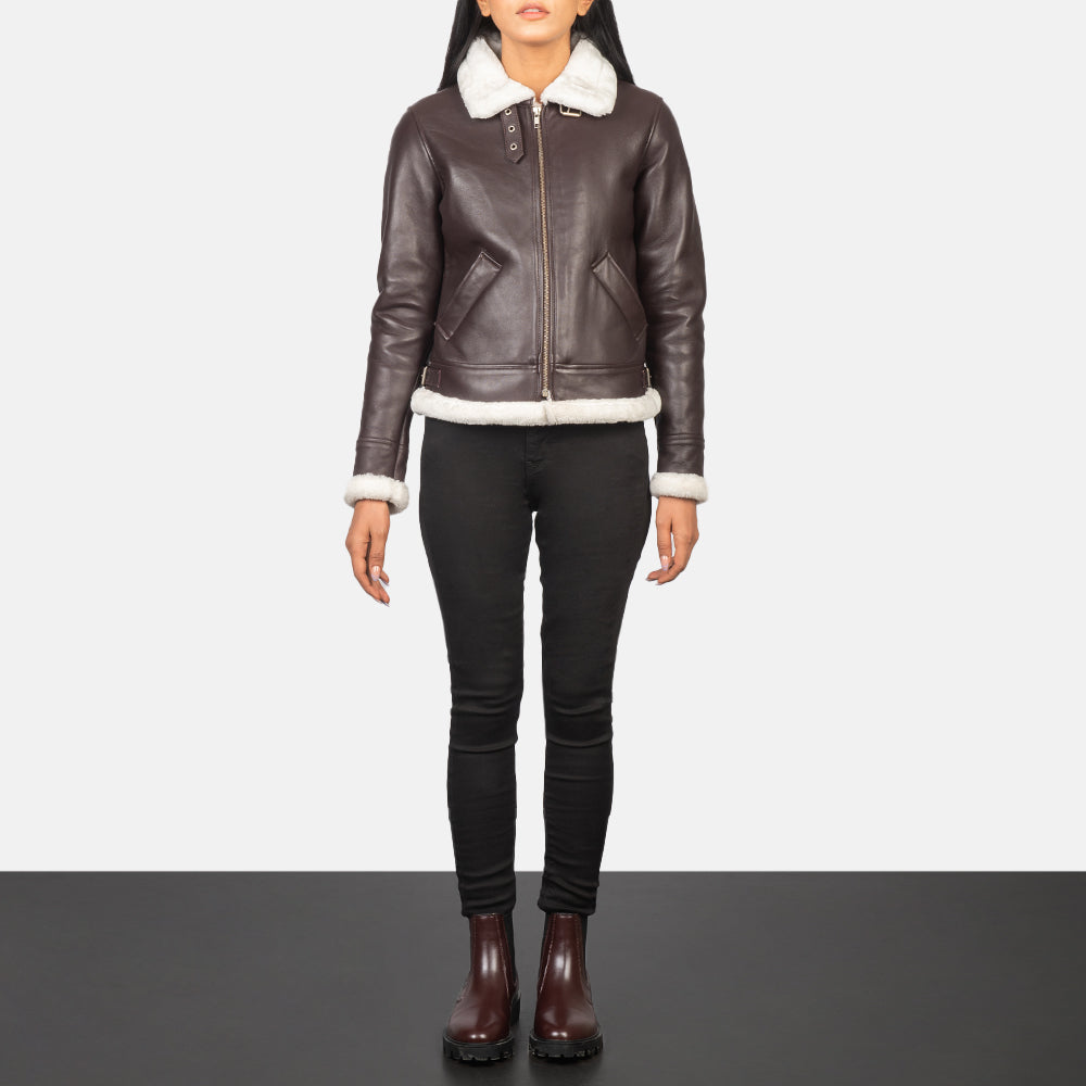 
Sherilyn B-3 Černá Kožená bomber bunda pro Dámy – alternate product view 3