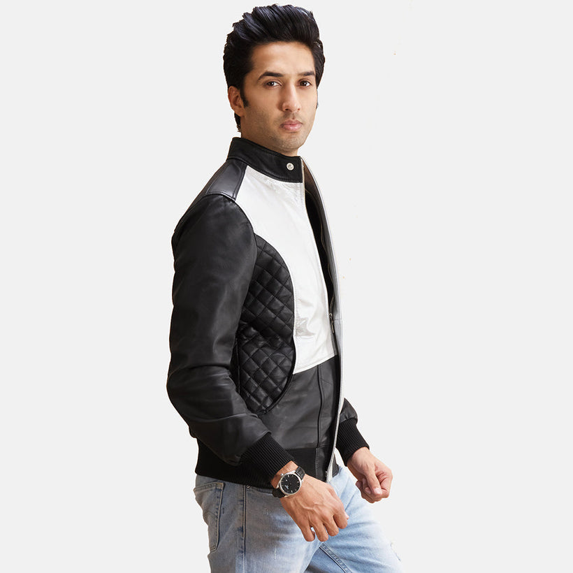 Spade Silver Černá Kožená bomber bunda pro Pány