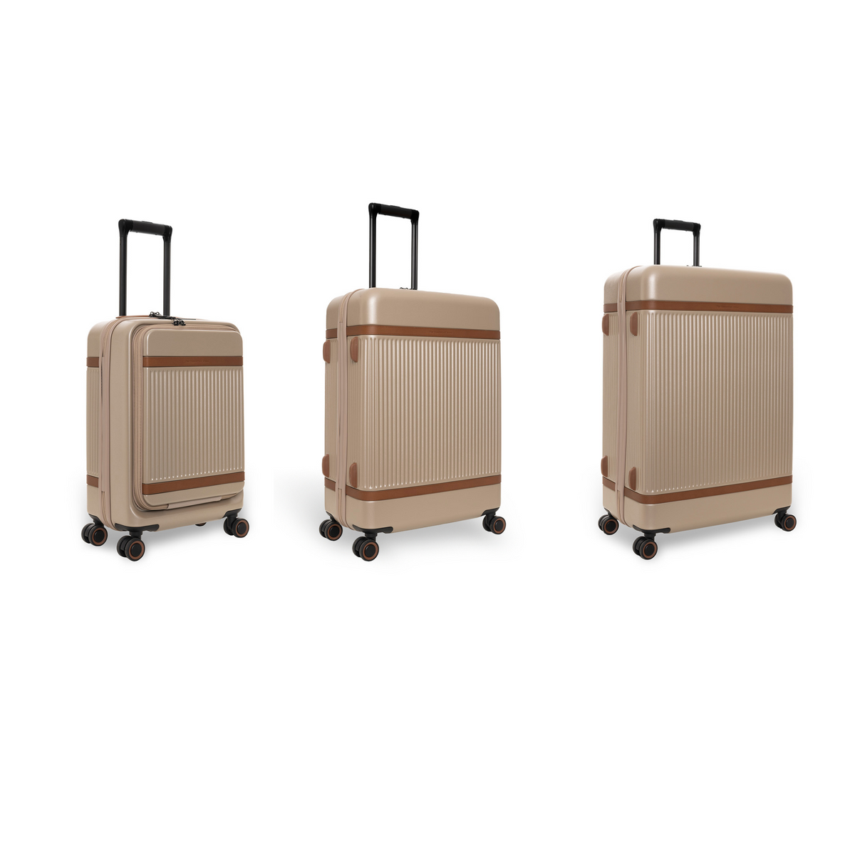 
Hand Luggage Suitcase Front Pocket Zuna ze 100% klasické plnolícové kůže - Přední pohled a přiléhavá silueta | Koupit online