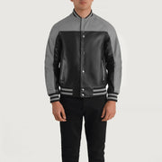 
Detailní pohled of Varsity & Snap Buttons Hardware on Terrance Black & Red Leather Varsity Jacket