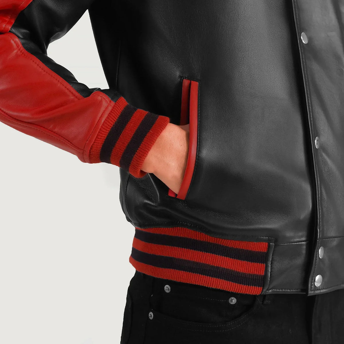 
Terrance Černá Varsity Kožená bunda pro Pány – alternate product view 6
