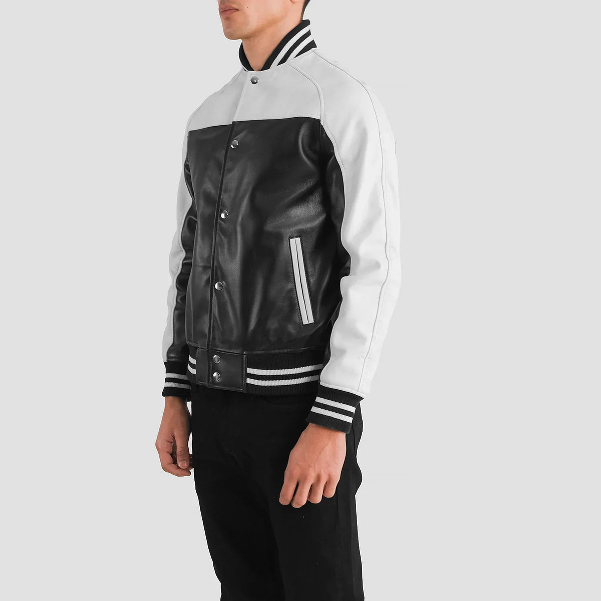 
Terrance Černá Varsity Kožená bunda pro Pány – alternate product view 2