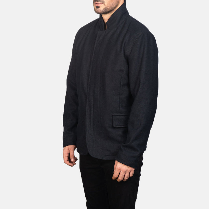 Thomas Černá Wool Kožená bunda pánská