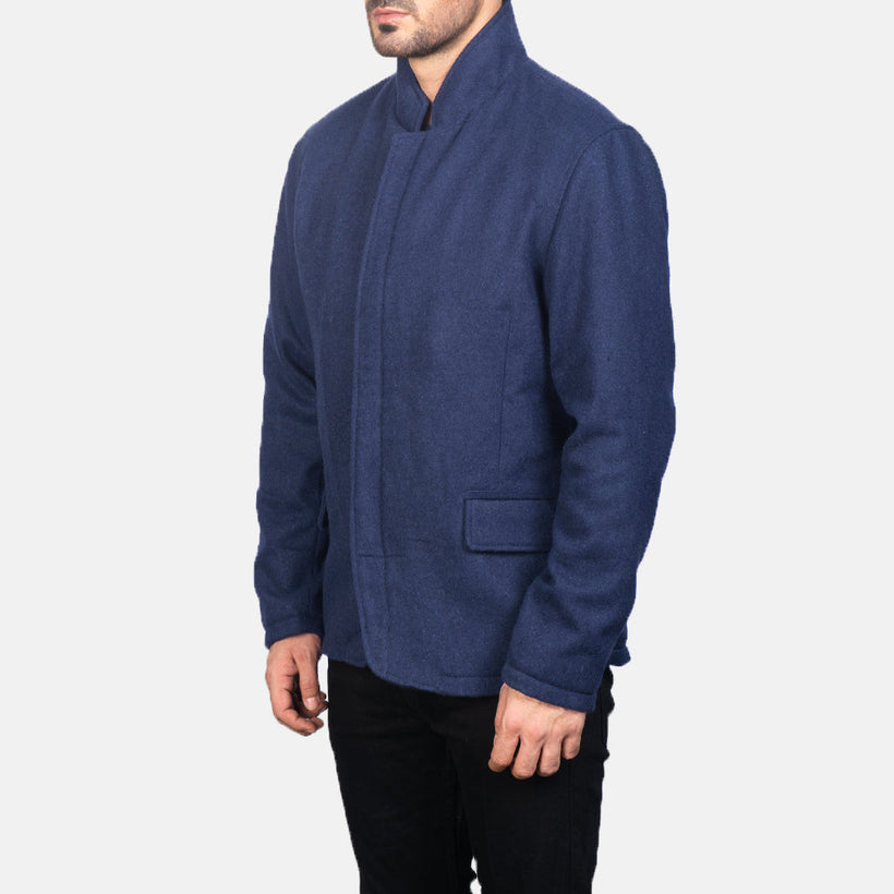 Thomas Blue Wool Kožená bunda pánská