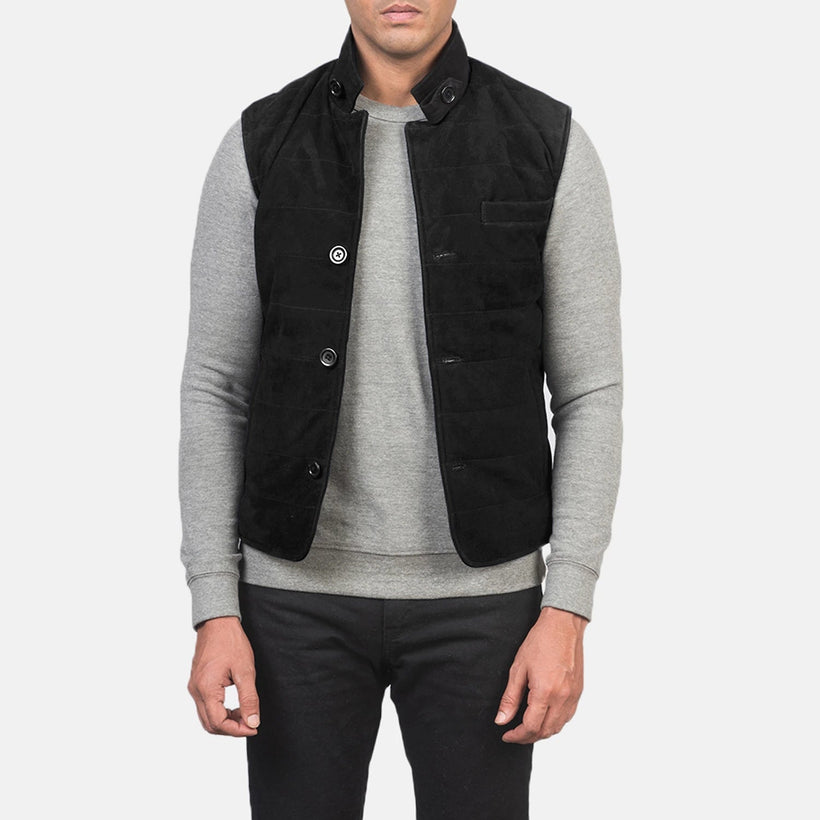 Tony Černá Suede Vest pánská
