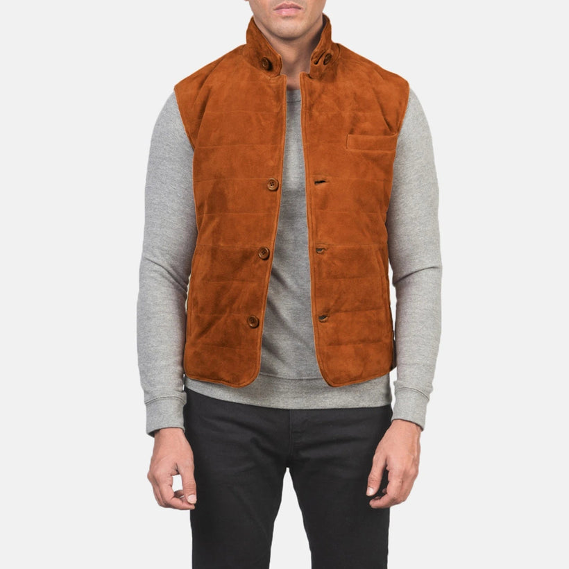 Tony Hnědá Suede Vest pánská