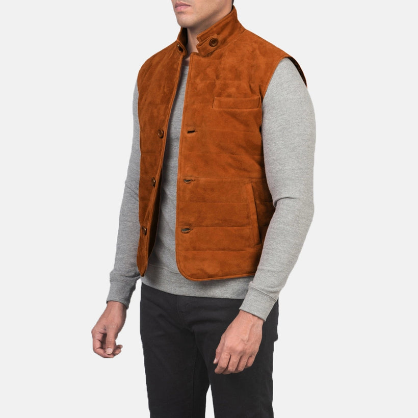 Tony Hnědá Suede Vest pánská