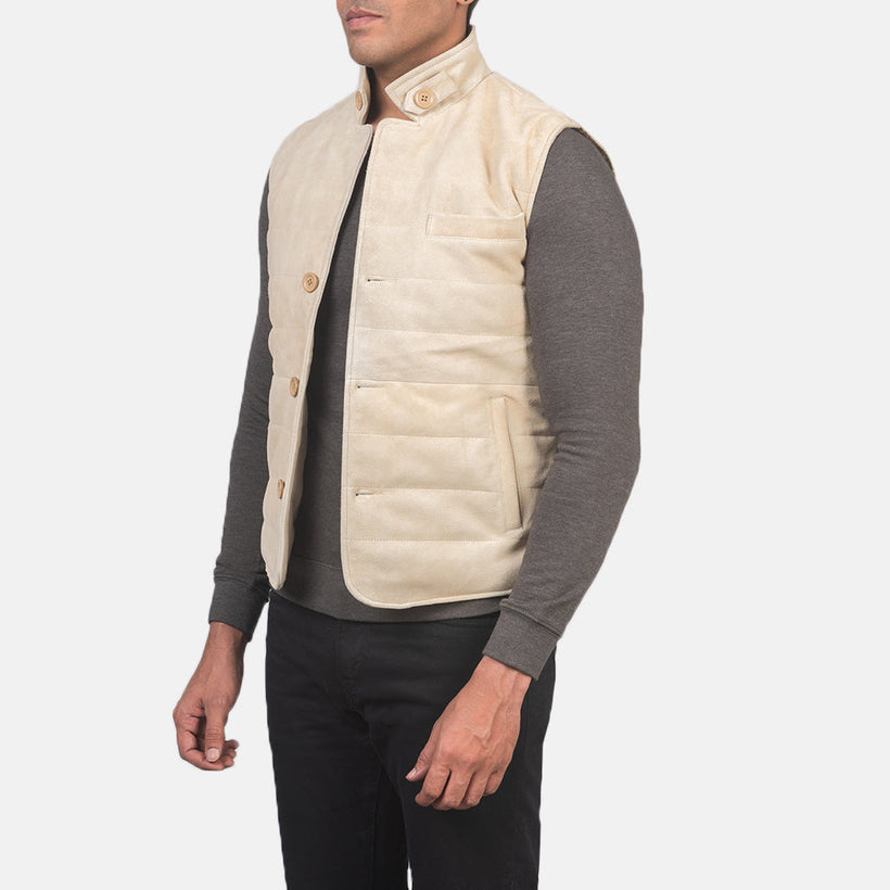 Tony Off-White Suede Vest pánská