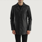 
Urban Slate Černá Kožený kabát pro Pány in Black Cowhide (Lt-071) Leather - Přední pohled a přiléhavá silueta | Koupit online