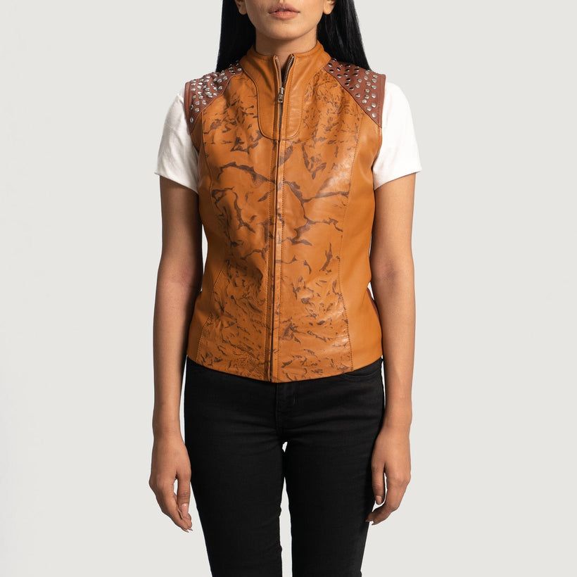 Westina Světle hnědá Dye Leather Vest dámská