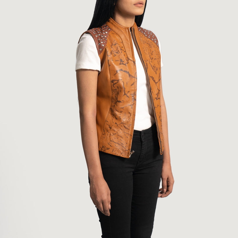 Westina Světle hnědá Dye Leather Vest dámská